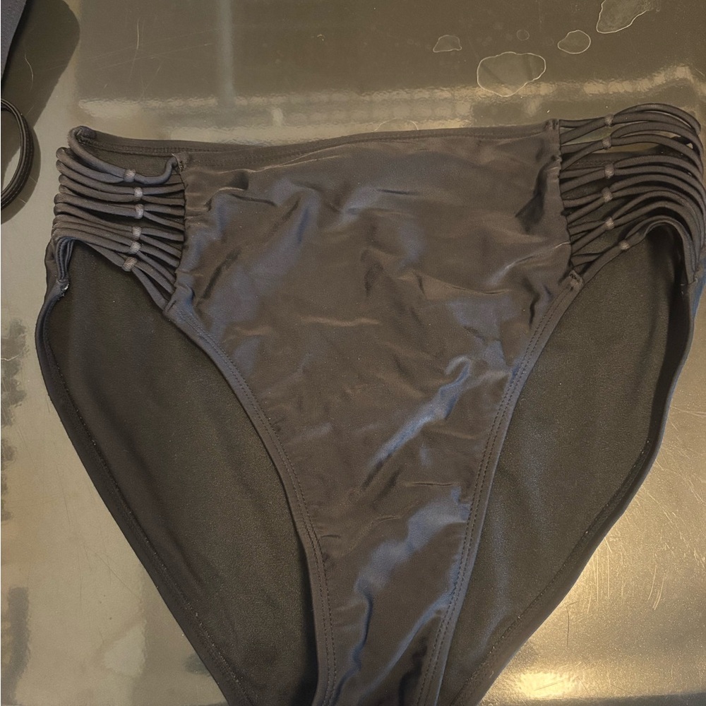 Xhilaration Black Women's Bikini Bottoms with Side Straps